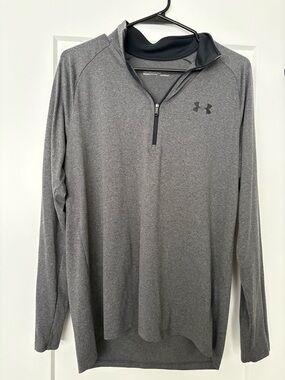 Under Armour Charcoal Gray Heather Long Sleeve 1/4 Zip Pullover